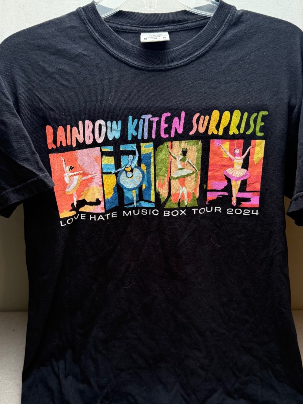 Rainbow Kitten Surprise Love Hate Music Box Tour 2024 Shirt Size M